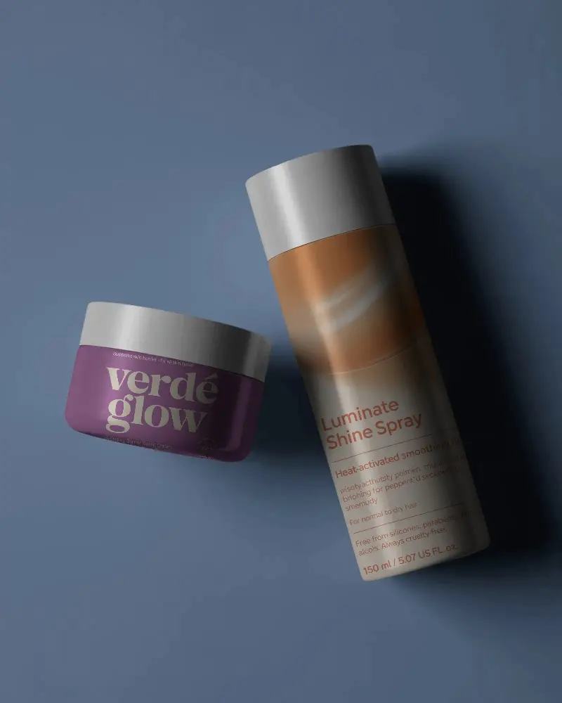 Luxury Skin Care Packaging Mockup With Round Cream Jar And Tall Bottle To Customize