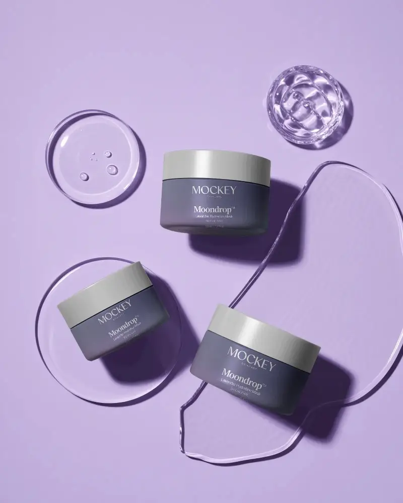 Elegant Face Cream Packaging Mockup With Transparent Moisture Gel In Beauty Advertising