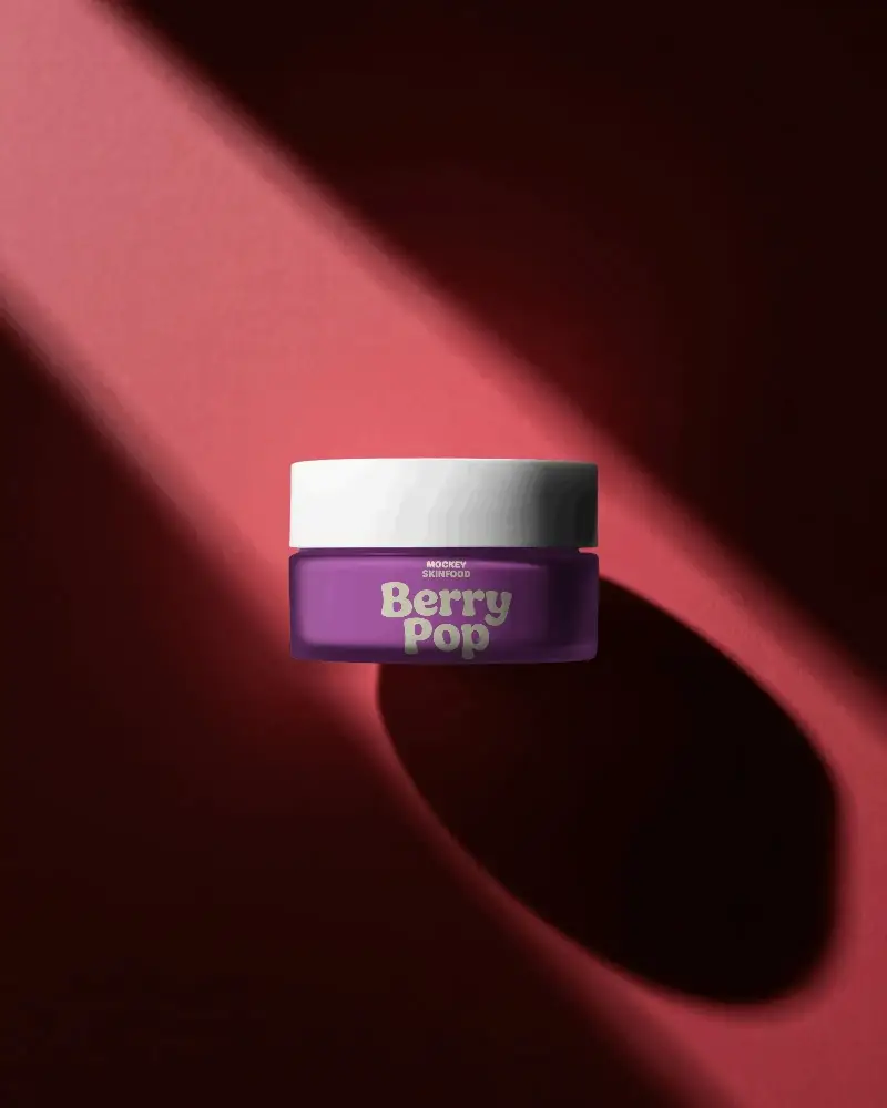 Skincare Jar Mockup With Minimalist Design And Realistic Shadow Effect For Brand Presentation