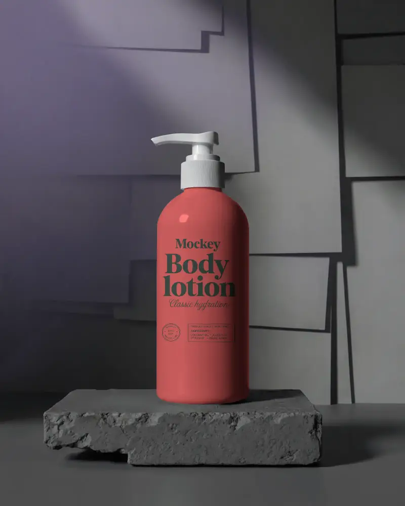 Sleek Cosmetic Pump Bottle Mockup For Luxury Skin Care Product Packaging