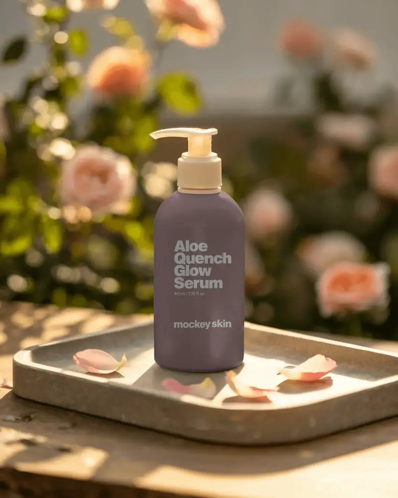 Cosmetic Pump Bottle Mockup For Luxury Lotion Packaging In Ambient Natural Light Setting