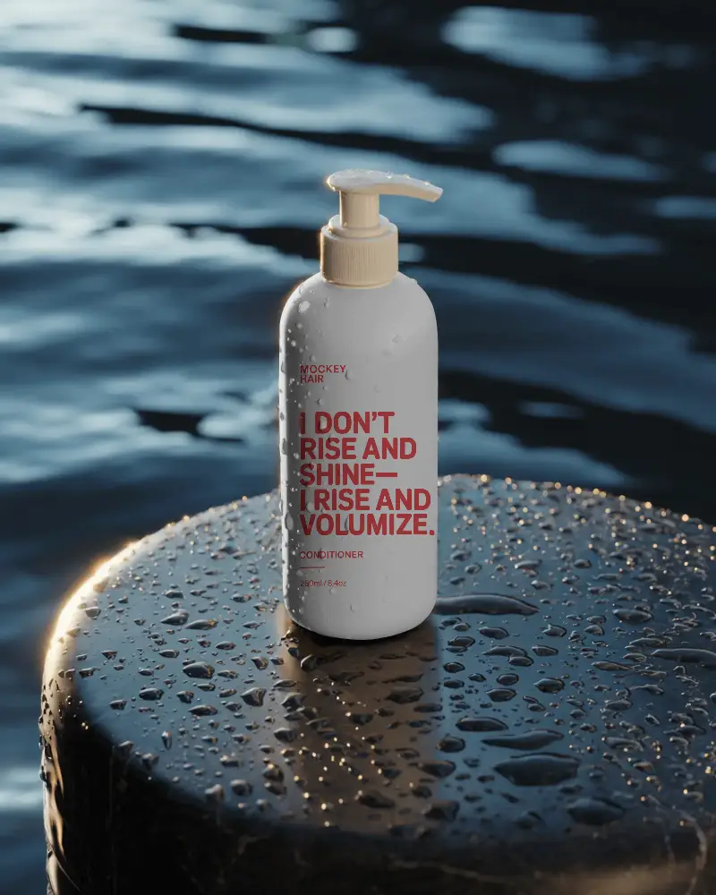 Photorealistic Cosmetic Pump Bottle Mockup Showcasing Hydration And Refreshing Skin Care Essentials