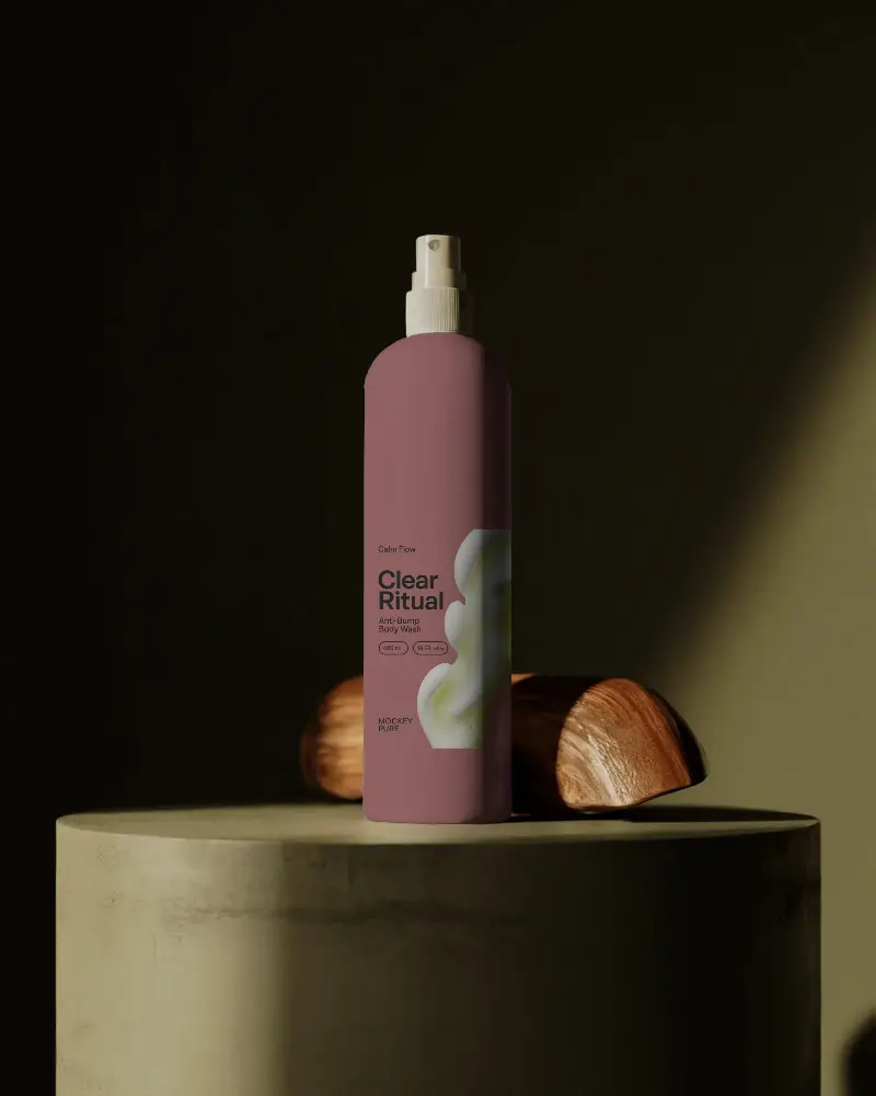 Minimalistic Sleek Cosmetic Spray Bottle Mockup For Beauty Product Presentation