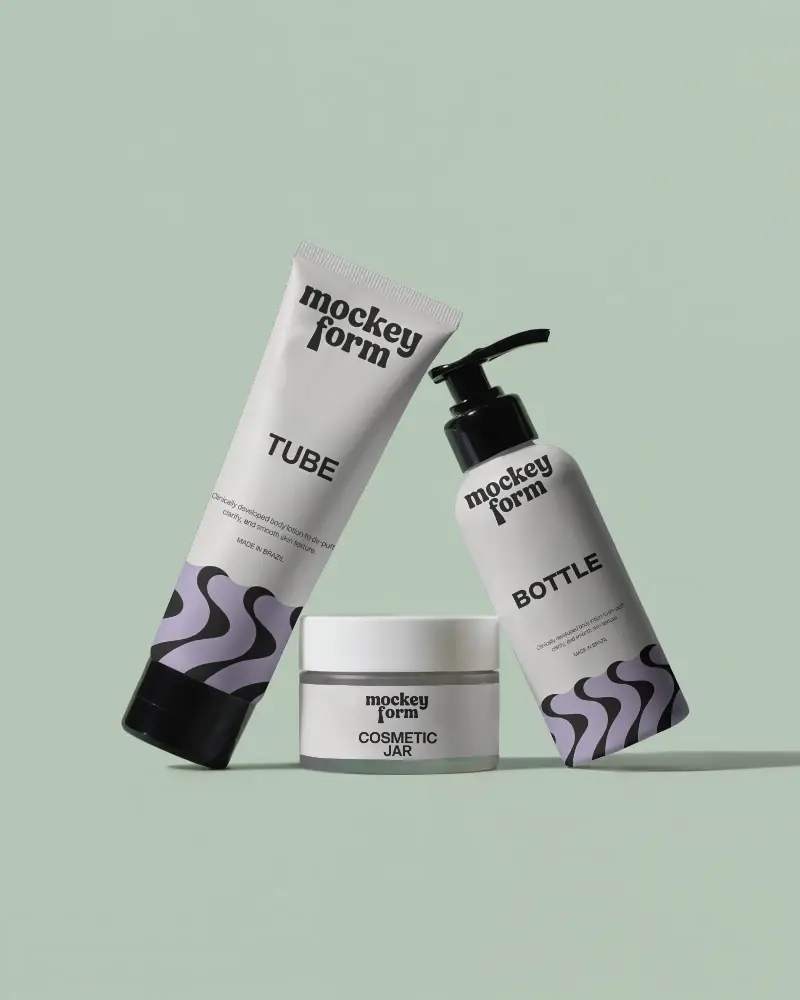 Elegant Cosmetic Packaging Mockup With Pump Tube And Jar For Skin Care Products