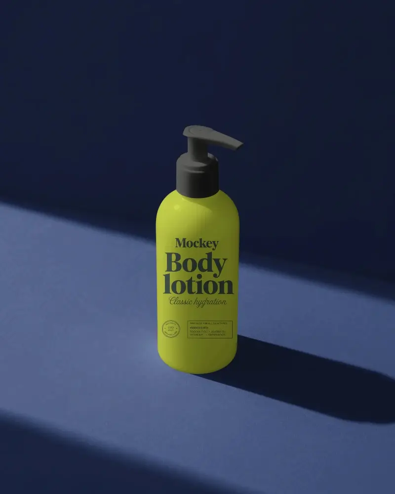 Sleek Cosmetic Pump Bottle Mockup For Lotion Hydration Or Skincare Product Display