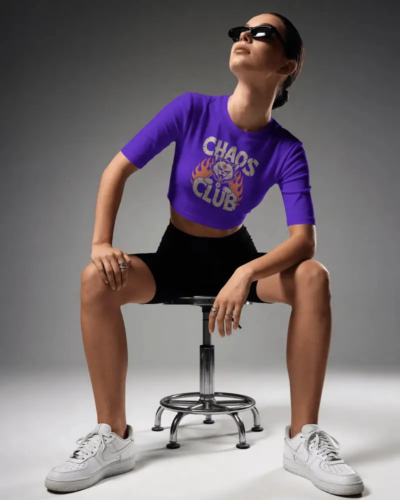 Modern Female Crop Top Mockup Perfect For Athleisure And Street Style Outfit Design