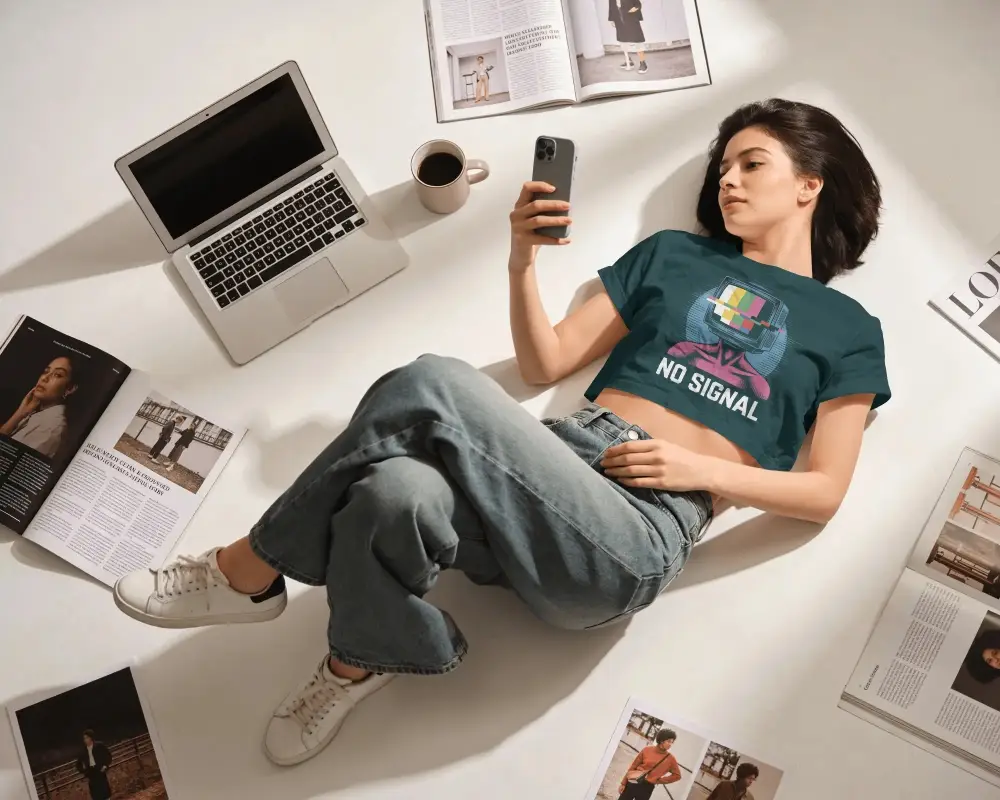 Trendy Casual Crop Top Mockup For Modern Female Fashion And Stylish Outfit Promotion
