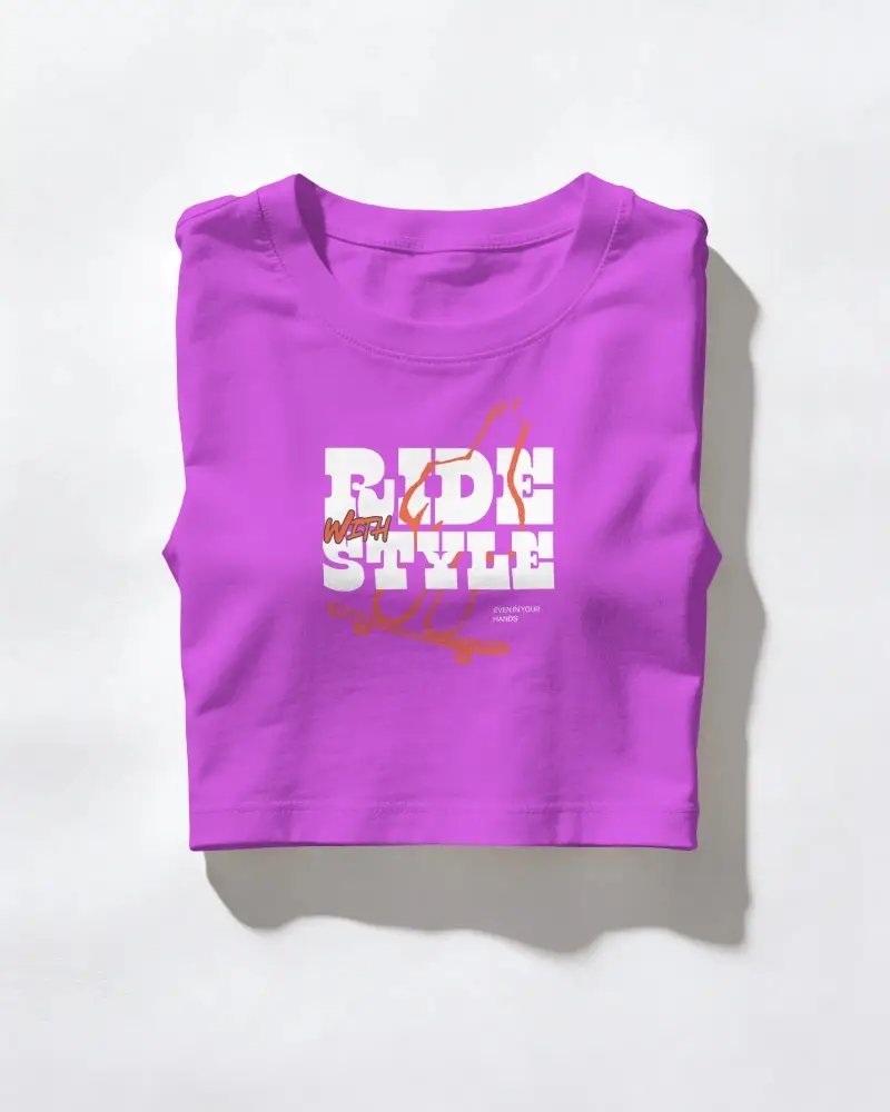 Folded Crop Top Mockup With Soft Shadow White Background Minimal Look 
