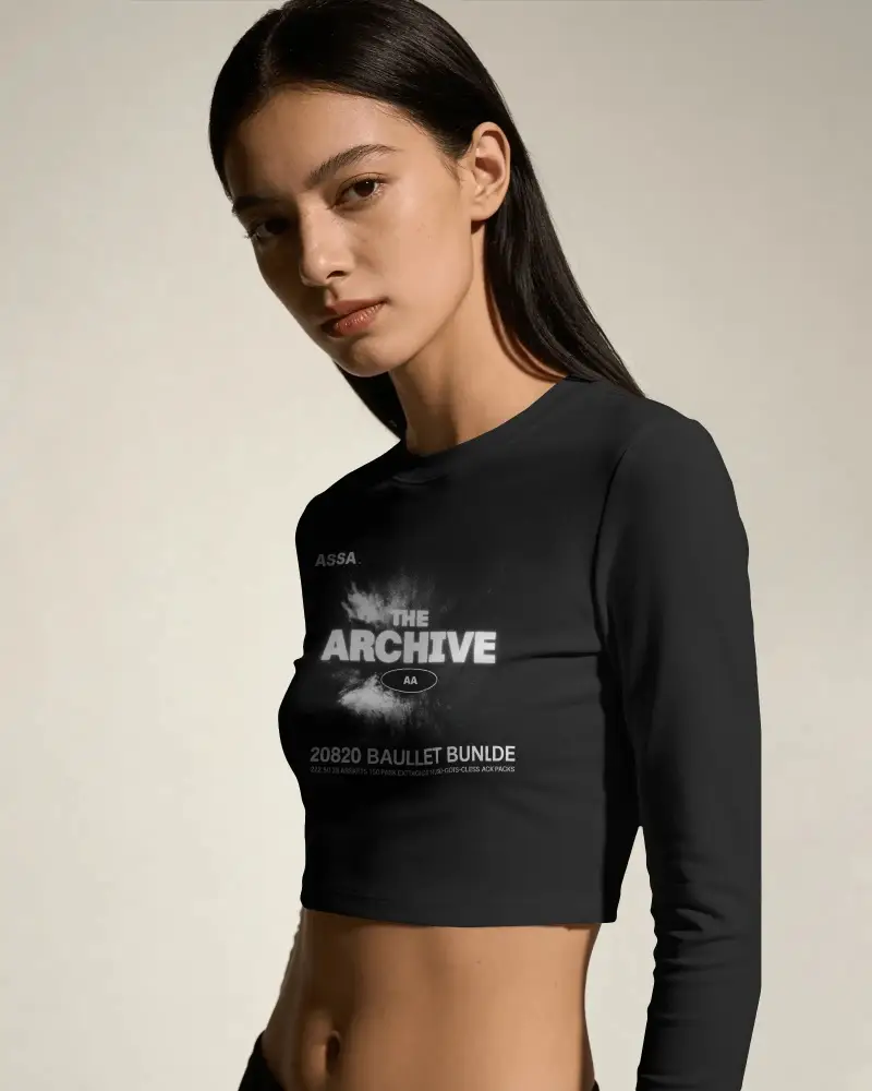 Side Angle Crop Top Mockup With Soft Light And Sunglasses Modern Fashion Aesthetic Look