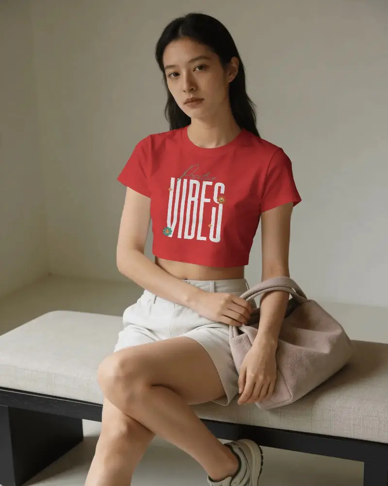 Minimalist Crop Top Mockup Womens Wardrobe Staple Versatile Modern Apparel Choice