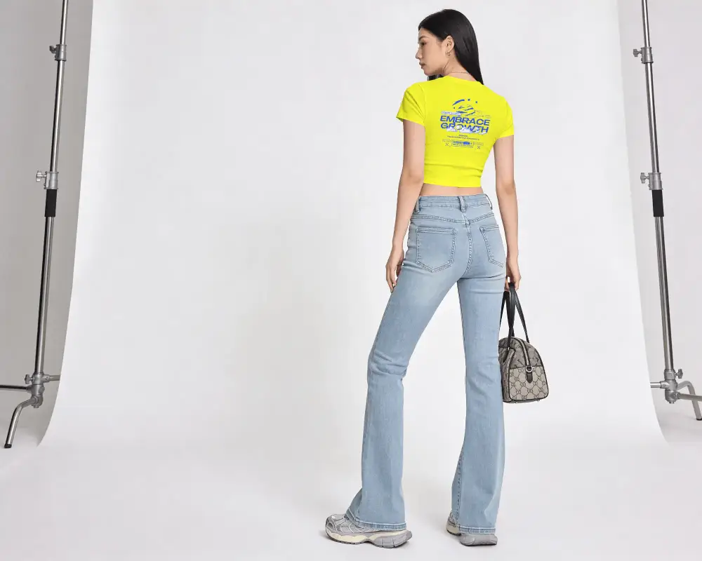 Womens Crop Top Mockup Fashion Forward Fit Showcase Ideal For Modern Clothing Brands