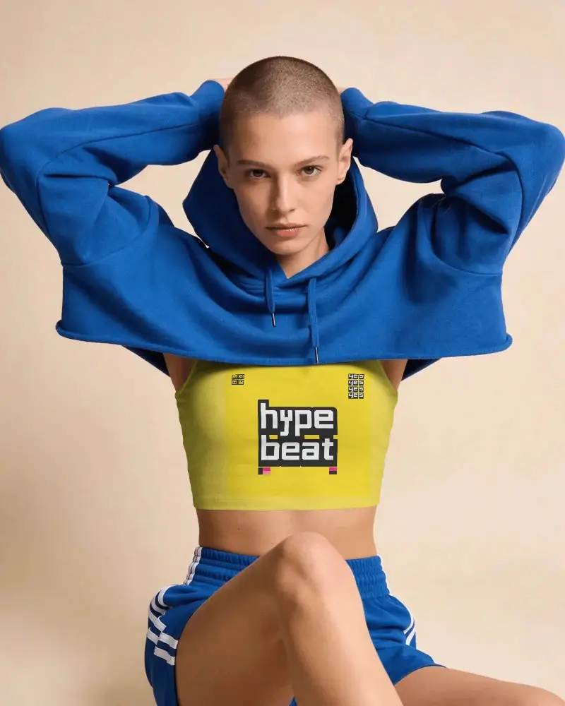 Modern Crop Top Mockup With Fitted Silhouette For Textile Printing And Branding Purposes