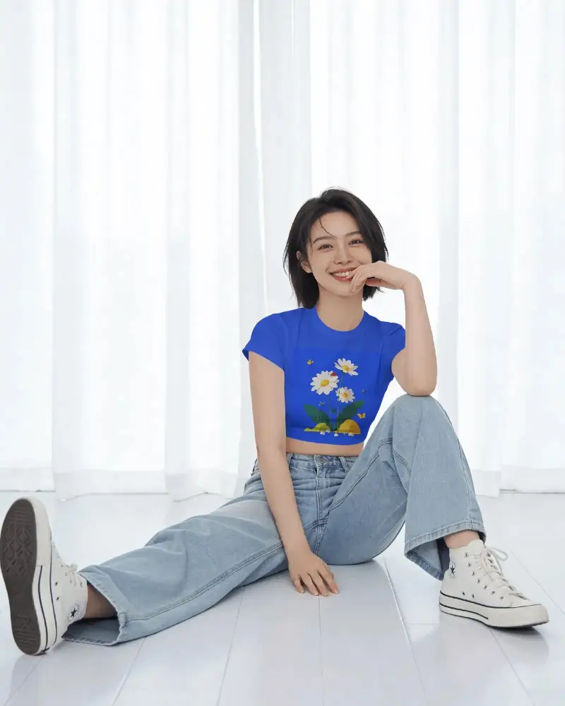 Trendy Casual Crop Top Mockup For Modern Womens Fashion And Street Style Apparel Designs