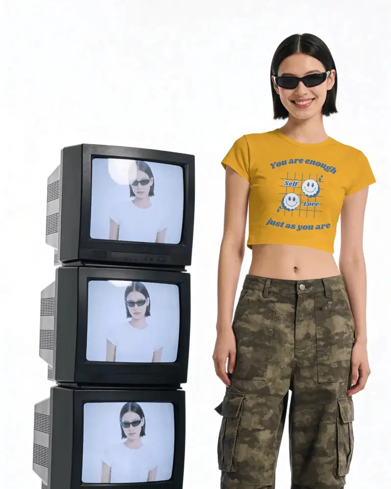 Stylish Fitted Crop Top Mockup Ideal For Display Showcasing Modern Casual Apparel