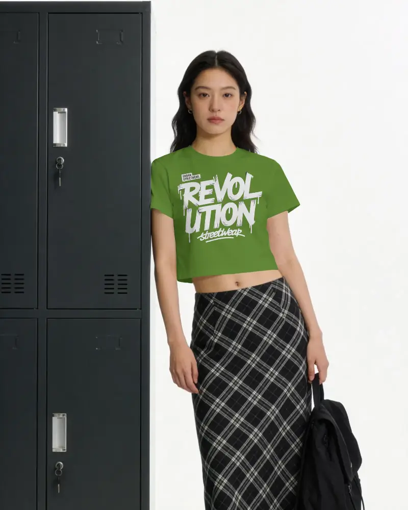 Versatile Crop Top Mockup For Female Fashion Front View Simple Minimalist Look