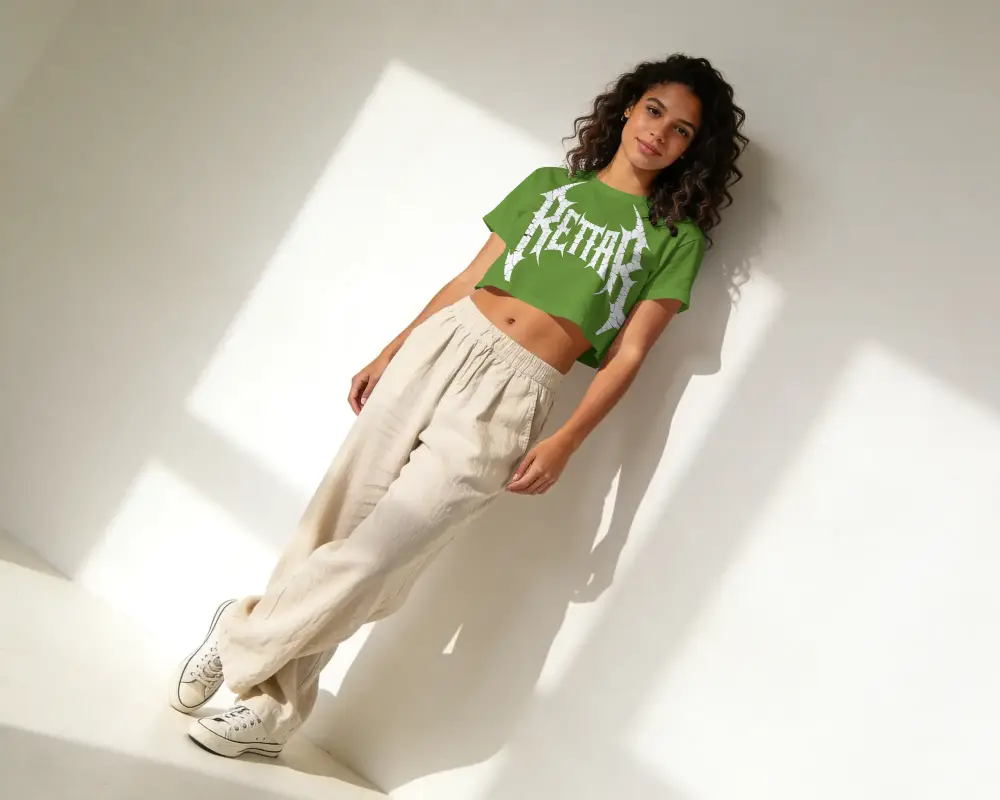 Trendy Women Crop Top Mockup Fashion Stylish Casual Tee Perfect For Summer And Everyday Wear