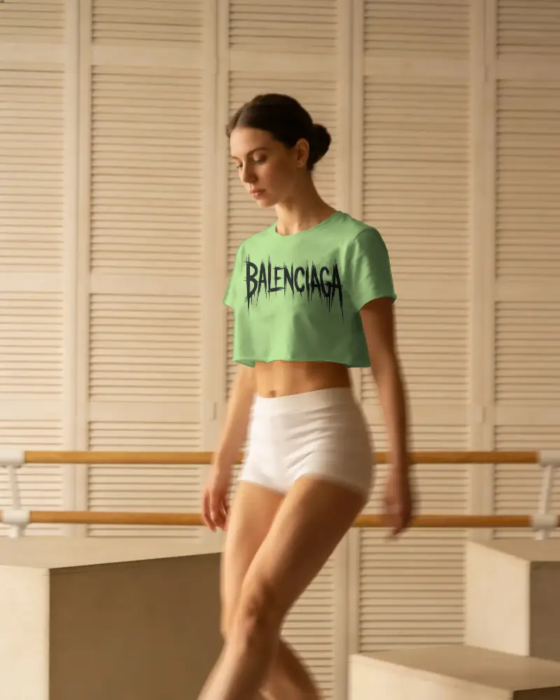 Trendy Versatile Cotton Crop Top Mockup Enhancing Modern Street Style And Athletic Performance