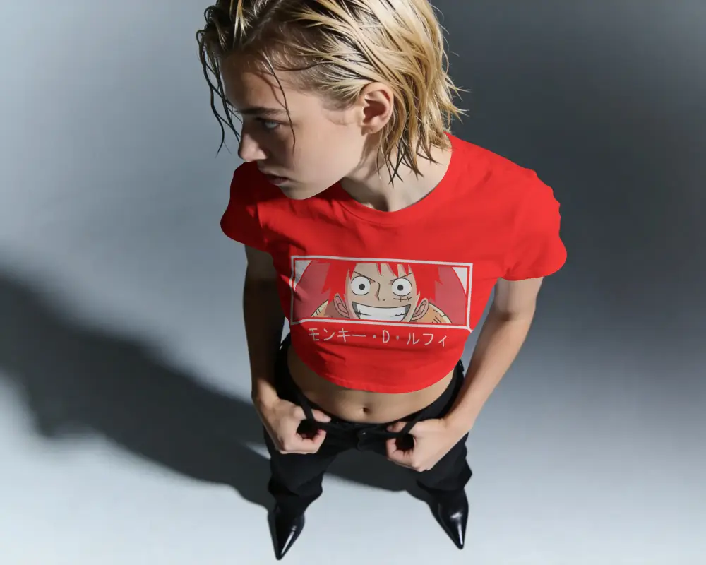 Female Model Wearing Crop Top Mockup For Modern Clothing Line Promotion