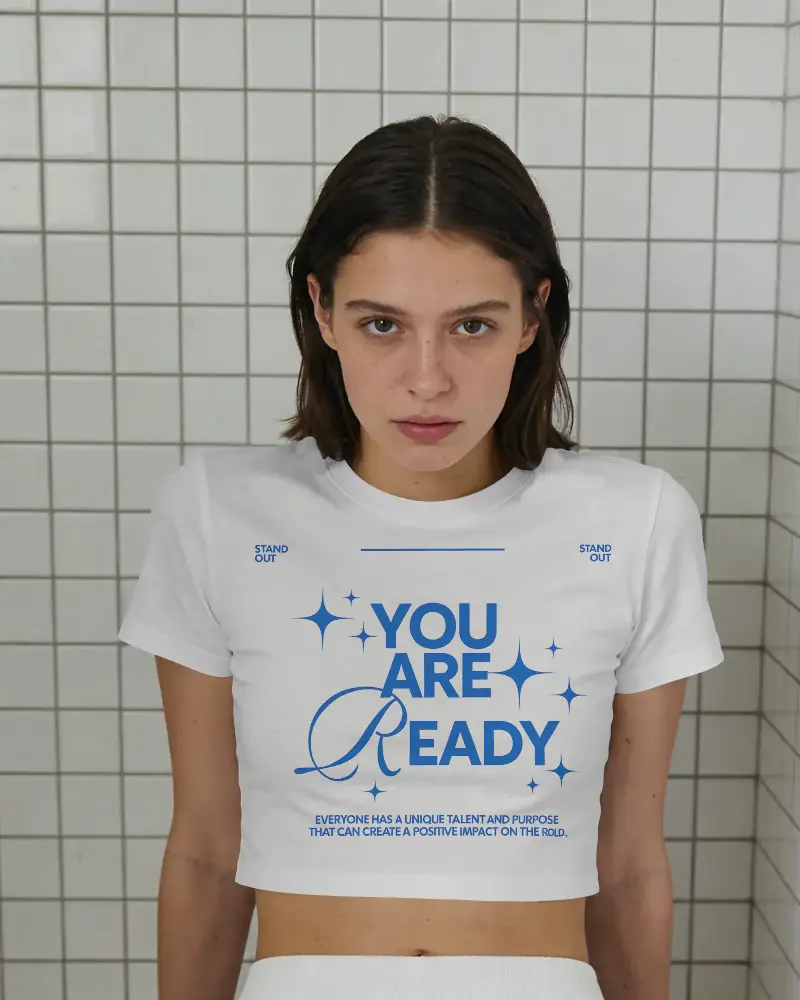 Trendy Short Sleeve Crop Top Mockup For Clothing Line Catalog Showcase
