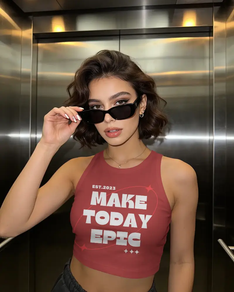 Sleeveless Crop Top Mockup For Modern Fashion Brands And Casual Street Style Outfits