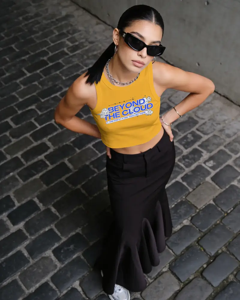 Stylish Crop Top Mockup For Women With Summer Fashion And Casual Streetwear Outfit Ideas For