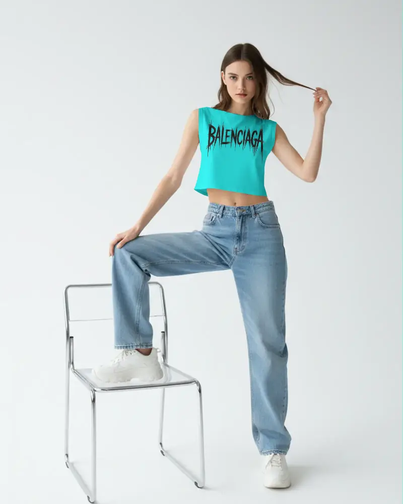 Trendy Crop Top Mockup For Fashion Brands Modern Apparel Design Presentation Template