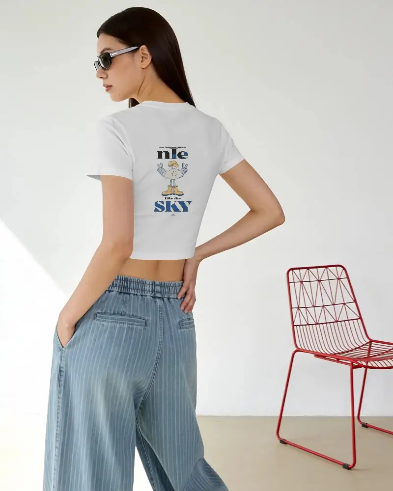 Trendy Fitted Crop Top Mockup Showcasing Back View For Summer Fashion Outfits Online