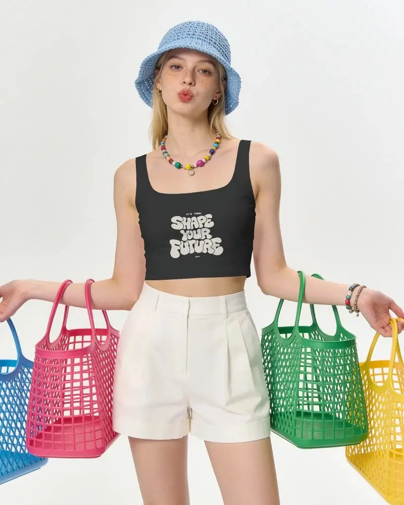 Modern Crop Top Mockup Perfect For Trendy Womenswear Branding And Fashion Apparel Presentation