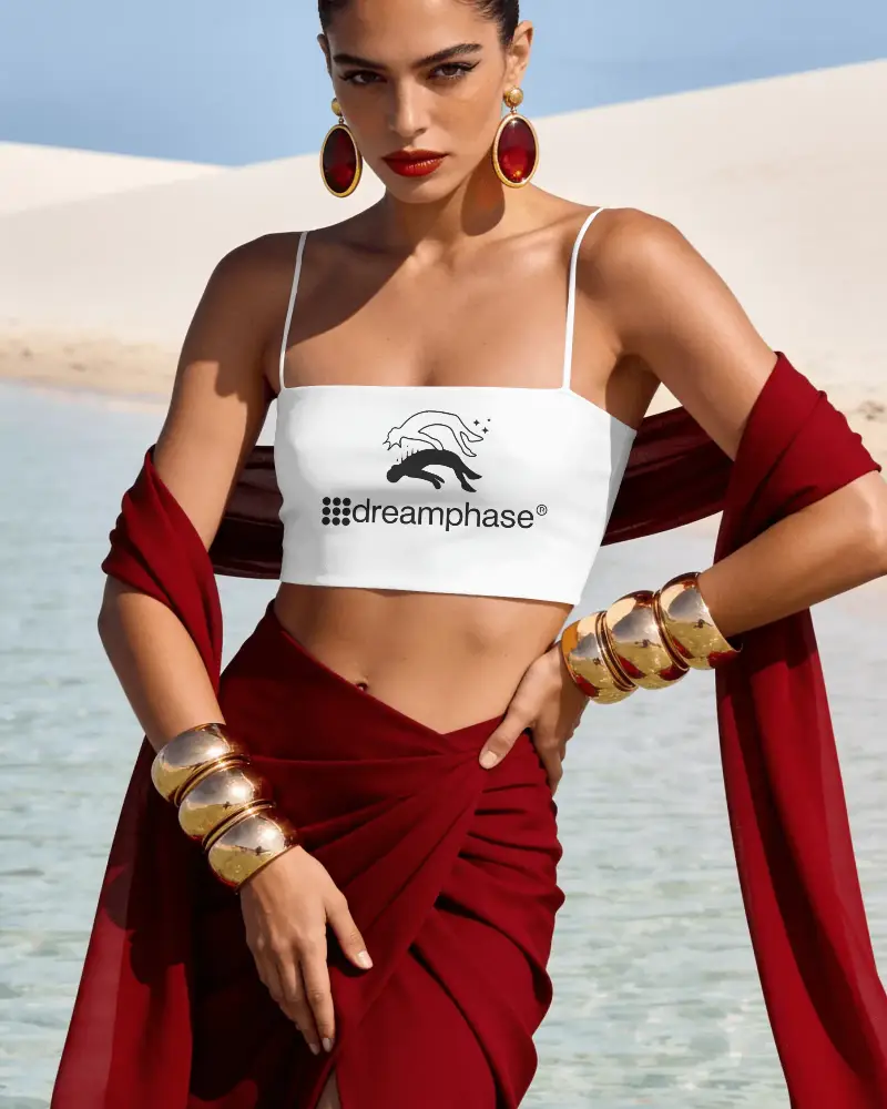 Stylish Spaghetti Strap Crop Top Mockup Women Perfect For Summer And Casual Wear Fashion