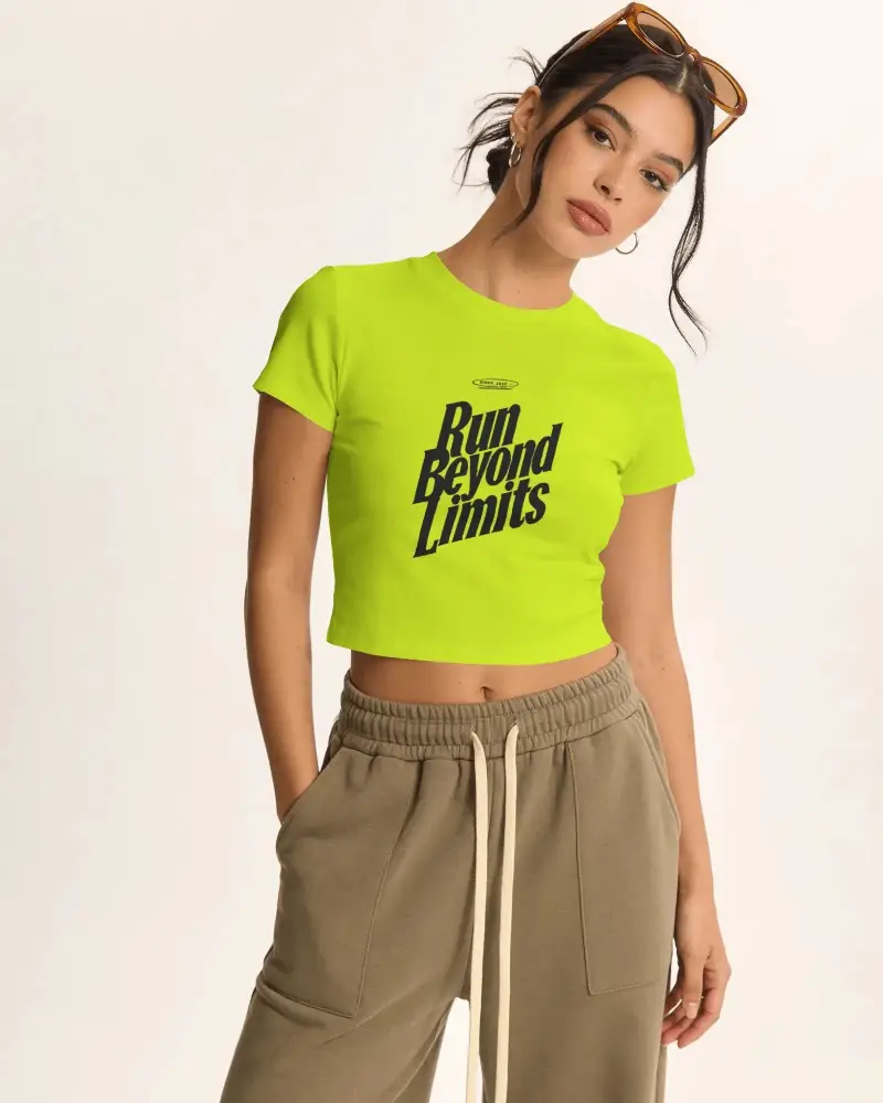 Casual Comfy Crop Top Mockup For Womens Fashion Streetwear Brand Promotion