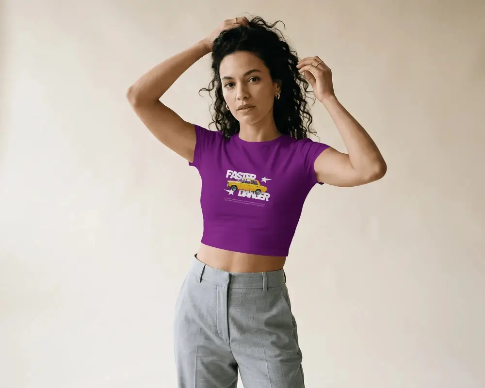 Stylish Womens Crop Top Mockup For Modern Casual Fashion Promotional Use And Brand Display