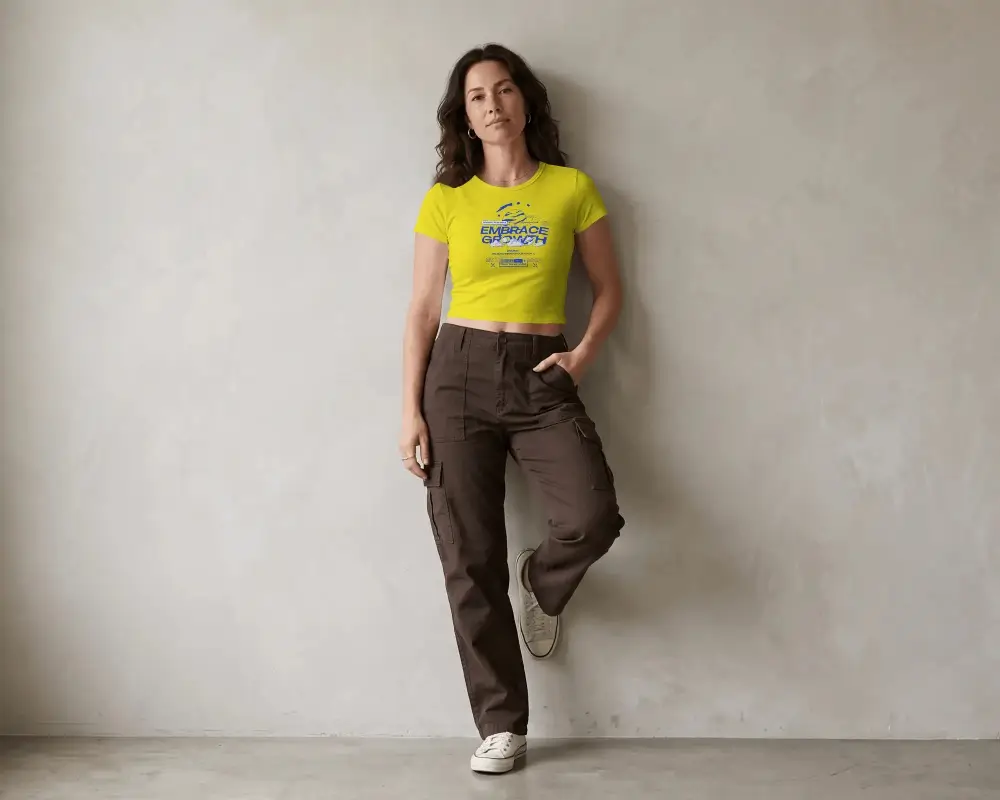 Stylish Crop Top Mockup Simple Modern Fitted Fashionable Casual Wear For Trendy Outfit Ideas