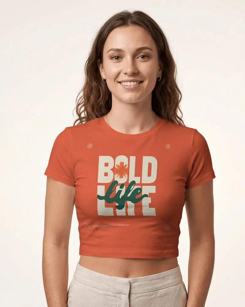 Female Model Wearing Simple Crop Top Mockup For Promoting Clothing And Garments