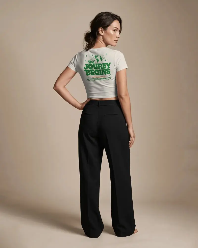 Stylish Women Crop Top Mockup Back View Perfect For Fashion Brands And Streetwear Collections