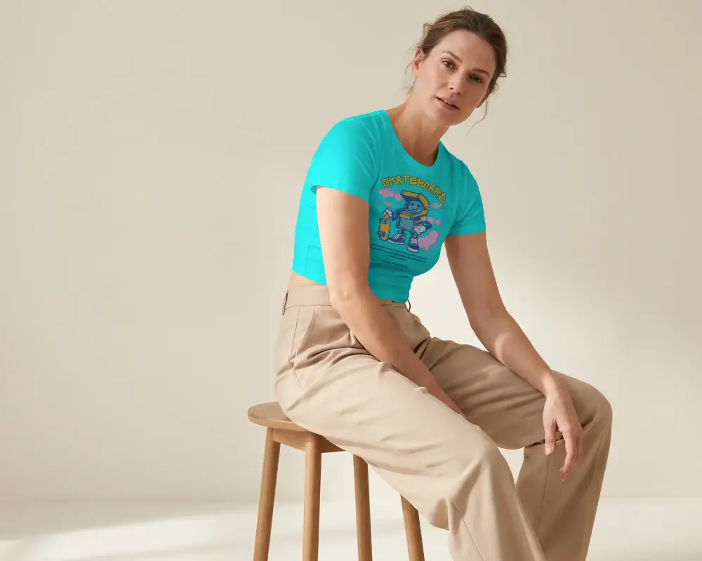 Stylish Women Crop Top Mockup For Fashion Designers Showcasing Modern Casual Apparel Layout