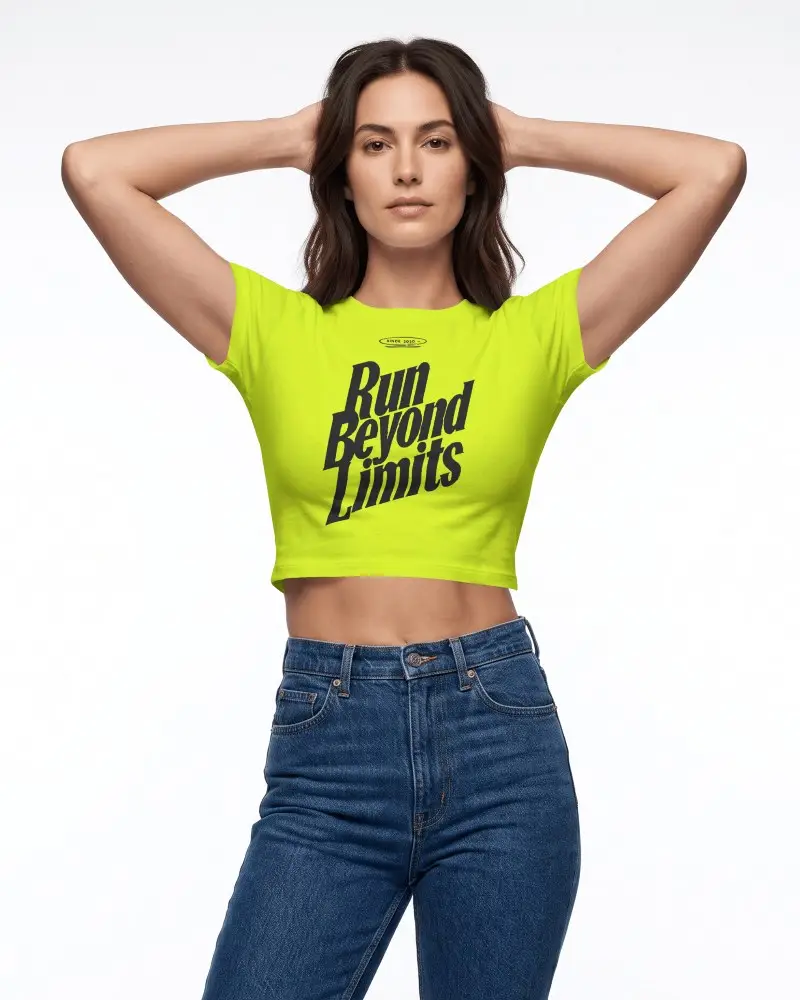 Trendy Crop Top Mockup For Fashion Design Model For Ecommerce And Streetwear Brands
