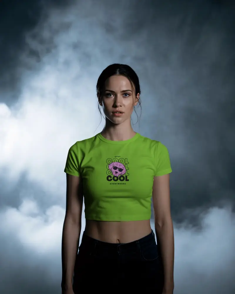 Womens Fashion Crop Top Mockup Simple Sleek Casual Style Perfect For Summer And Layering