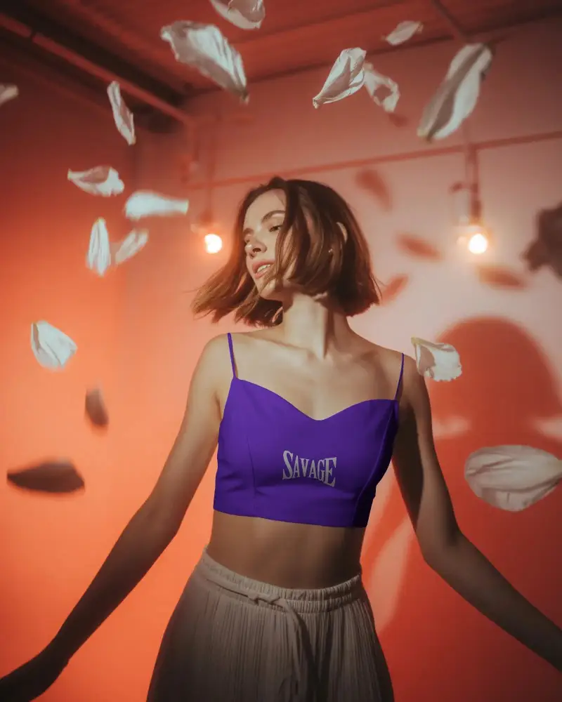 Sleek Crop Top Mockup Showcasing Modern Fit And Minimalist Wardrobe Choice