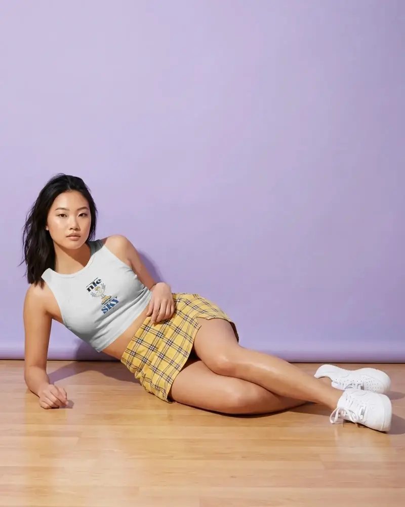 Womens Athletic Crop Top Mockup Model Display Stylish And Fitted Fitness Fashion