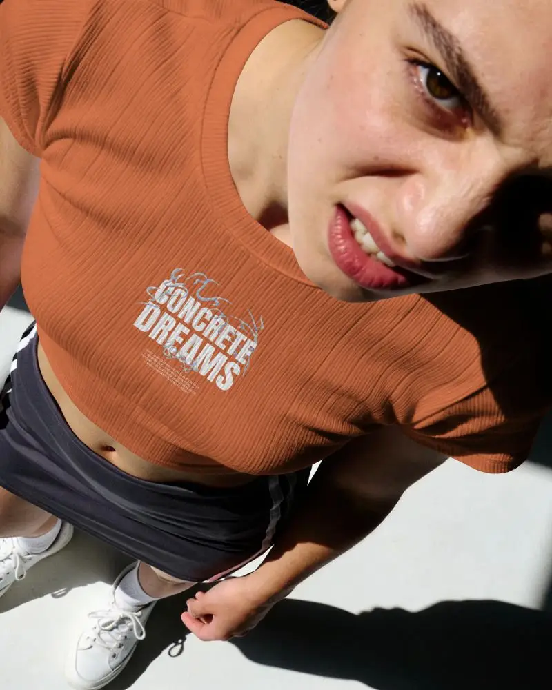 Modern Crop Top Mockup Showing Texture And Fit For Fashion And Sports Clothing Templates