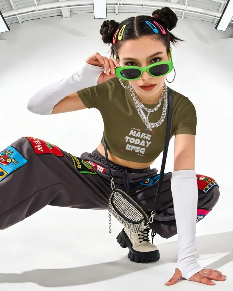 Trendy Crop Top Mockup For Stylish Fashion And Casual Wear Marketing Purposes
