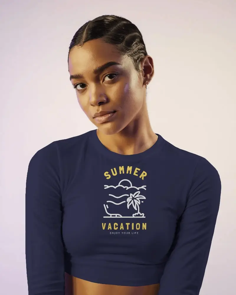 Urban Street Style Crop Top Mockup Edgy Female Model Posing Against Graffiti Wall Bold And Confident Vibes