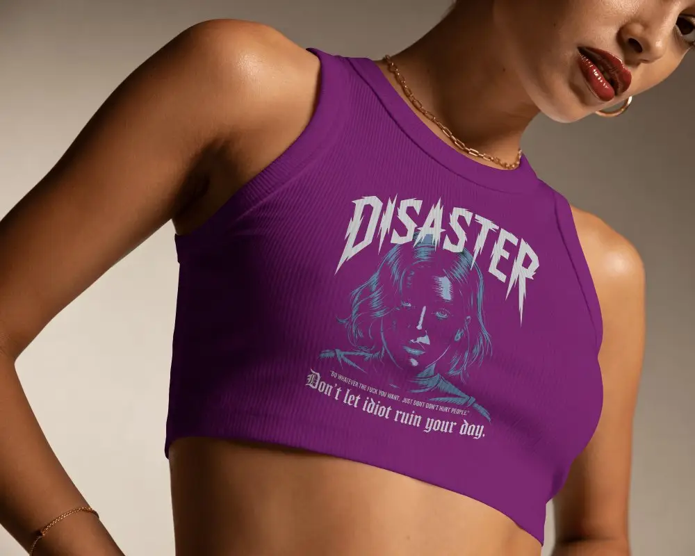 Stylish Ribbed Crop Top Mockup For Women Summer Fashion Mockup Design Template Apparel