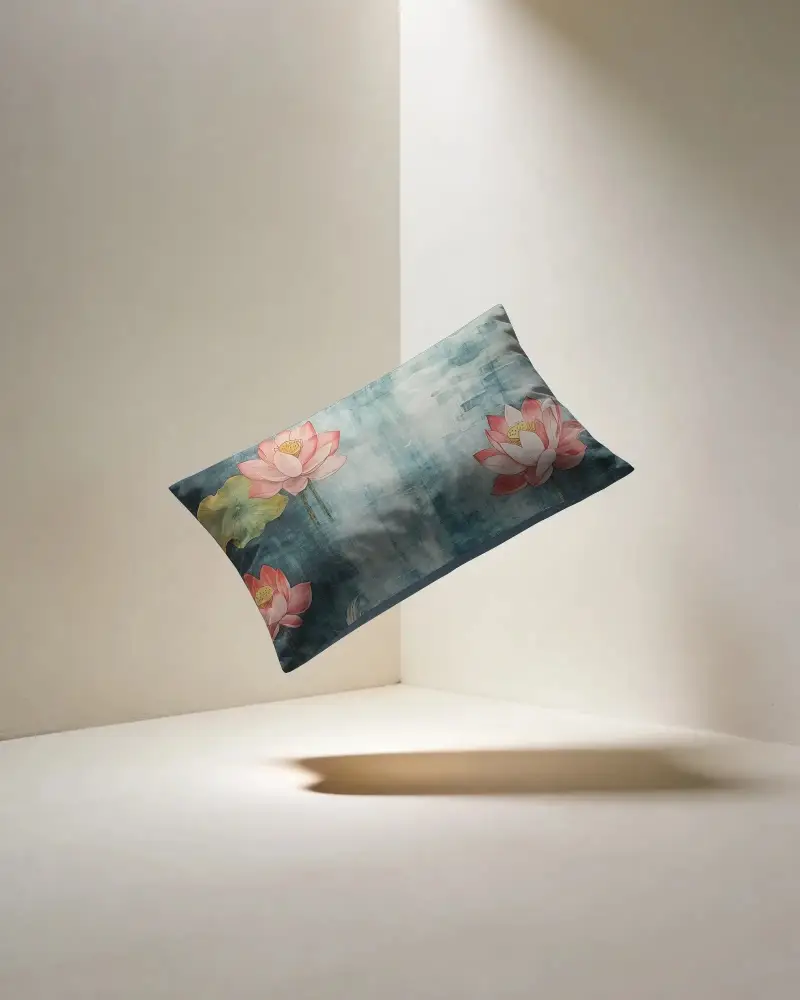 Soft Floating Rectangular Cushion Mockup Minimalist Background Interior Design Element