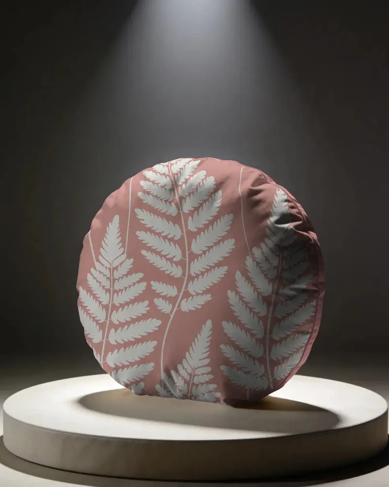 Luxury Round Cushion Mockup For Custom Design Showcasing Modern Home Accessory