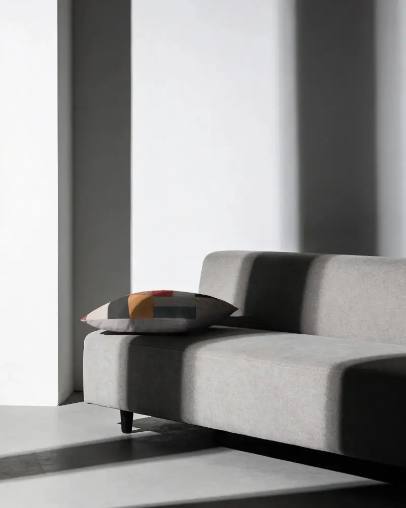 Modern Minimalist Cushion Mockup On Sofa For Home And Office Interior Design Showcase