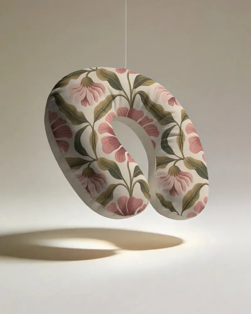 Realistic U Shaped Neck Cushion Mockup For Travel Accessory Brands And Comfort Products