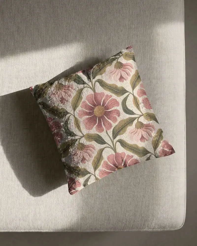 Luxury Square Sequin Cushion On Plain Textured Fabric Sofa For Home Decor