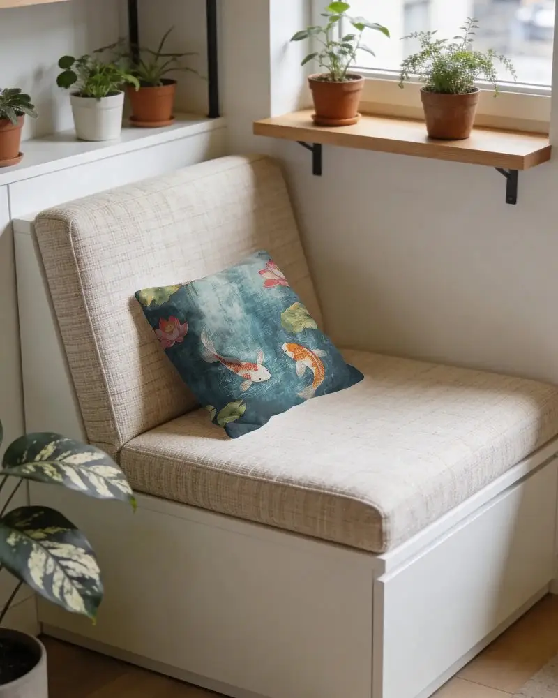 Minimalistic Cushion Mockup On Sofa Ideal For Living Room Comfort And Style Presentation