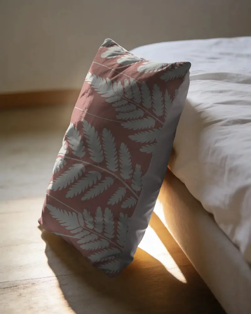 Premium Bed Cushion Mockup Cozy Home Decor Soft Fabric Design For Modern Living Room